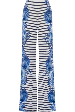 Alberta Ferretti Gestreifte Wide-Leg-Hose