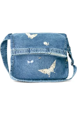 OUR LEGACY Tasche aus Denim mit Schmetterlingsstickerei