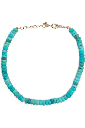 Mateo 14kt Gelbgold-Perlenarmband mit Türkis