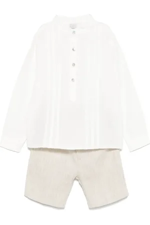 PAZ RODRIGUEZ Short-Set mit Slub-Textur