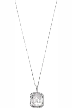 Mateo 14kt Weißgoldhalskette mit Diamanten