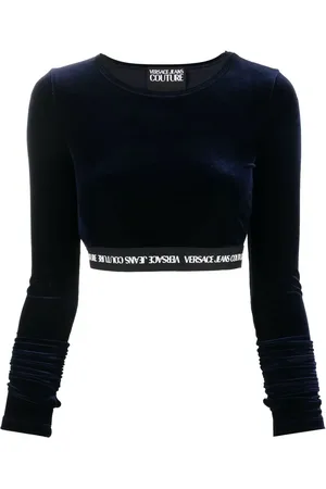 VERSACE Langärmeliges Cropped-Oberteil mit Logo