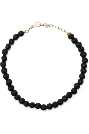 Mateo 14kt Gelbgold-Perlenarmband mit Lavastein