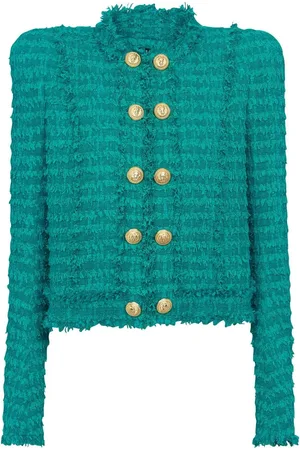 Balmain Tweed-Jacke mit Knöpfen