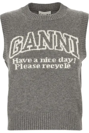 Ganni Pullunder mit Logo-Jacquard