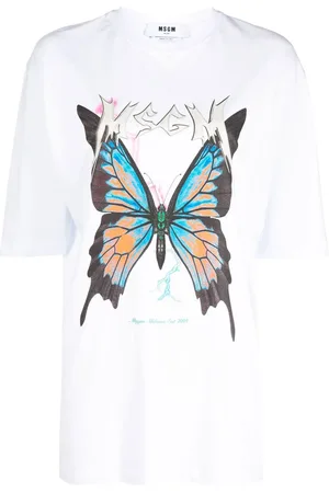 Msgm T-Shirt mit Schmetterlings-Print