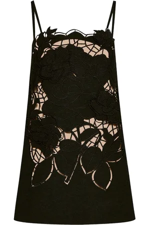Oscar de la Renta Cut-Out-Minikleid mit Rosenmotiv