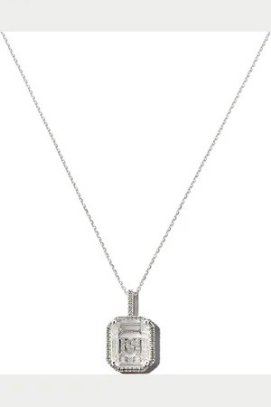Mateo 14kt Weißgoldhalskette mit Diamanten