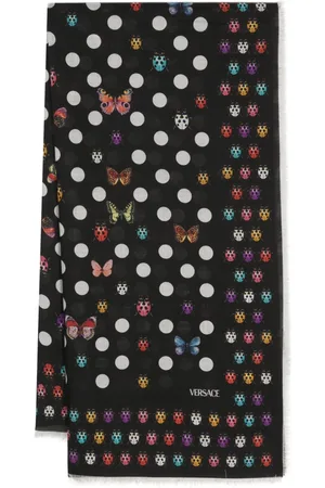 VERSACE Butterflies fringed shawl