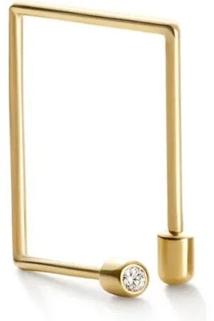 SHIHARA 18kt Twist Square 02 Gelbgoldohrring mit Diamanten
