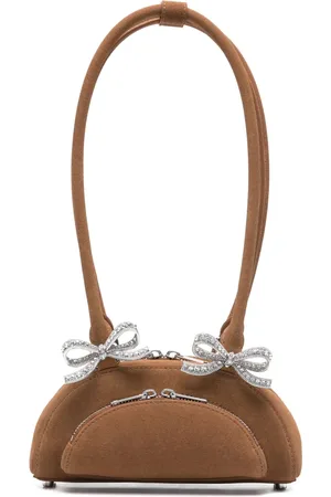 Self-Portrait Mini Curved Schultertasche aus Wildleder
