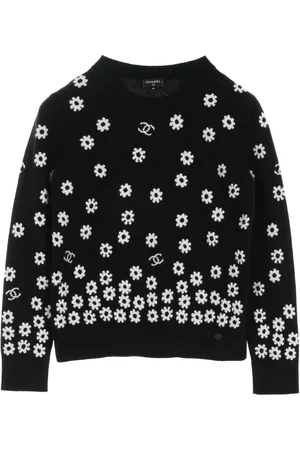 CHANEL 1986-1988 Pullover mit Margeriten-Intarsie