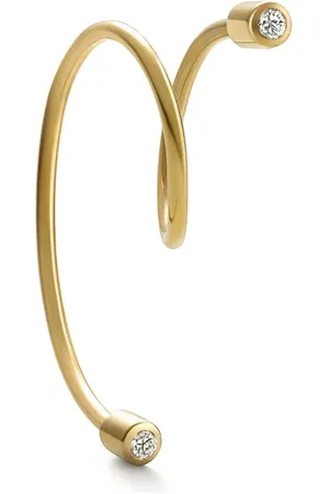 SHIHARA 18kt Twist Curl Gelbgoldohrring mit Diamanten