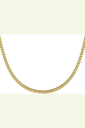VEYNOU Elara Tennis-Halskette aus 18kt recyceltem Gelbgold mit Diamant