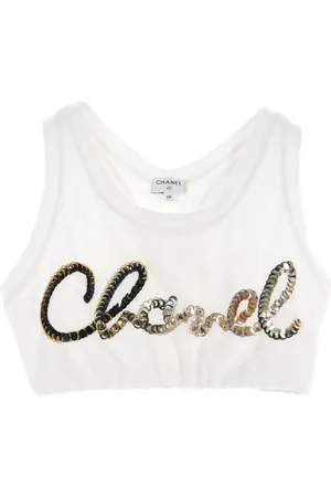CHANEL 1986-1988 Tanktop mit Pailletten-Logo