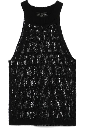 Roberto Collina Gestricktes Oberteil mit Spitzenoptik