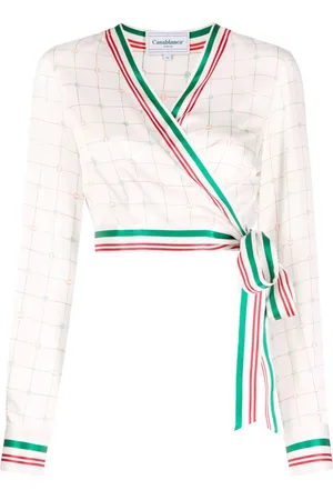 Casablanca Gewickeltes Cropped-Top mit Print