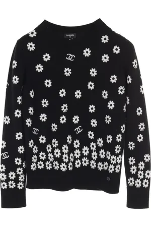 CHANEL 1986-1988 Pullover mit Margeriten-Intarsie