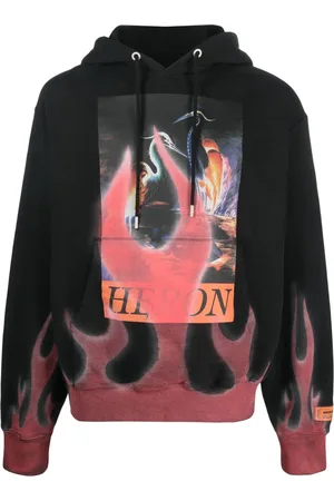 Heron Preston Hoodie mit Flammen-Print