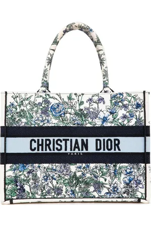 Dior 2023 mittelgroße Canvas Flowers Book Tote Bag