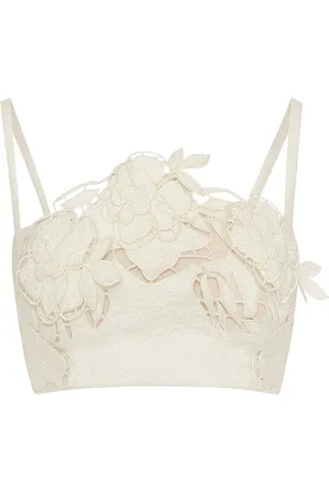 Oscar de la Renta Rose Tweed-Oberteil mit Cut-Out