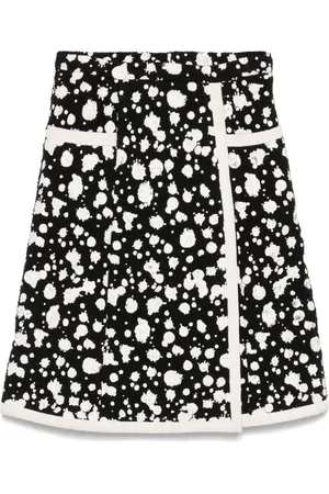CHANEL Midirock mit Farbklecks-Print