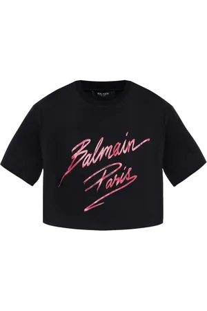 Balmain T-Shirt mit geflocktem Logo
