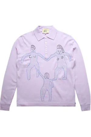 Glass Cypress Poloshirt mit "Purple"-Print