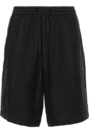 Emporio Armani Halbhohe Shorts aus Leinen