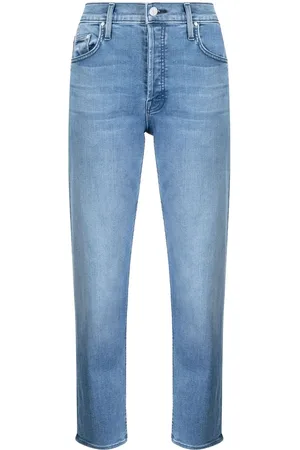 Mother Halbhohe Straight-Leg-Jeans
