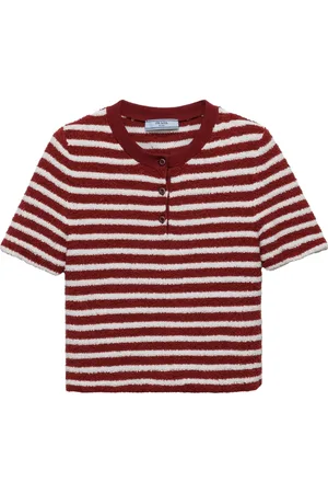 Prada Bouclé-Poloshirt aus Baumwolle
