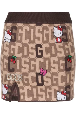 GCDS X Hello Kitty Strickrock mit Monogramm