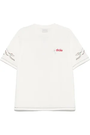 Drôle de Monsieur T-Shirt mit Logo-Stickerei
