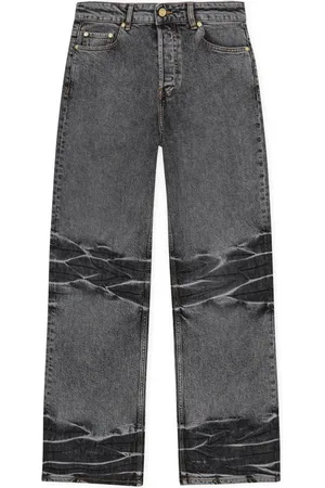 Ganni Wide-Leg-Jeans mit Tragefalten