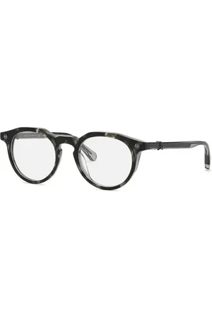 Philipp Plein Runde Brille mit marmoriertem Finish