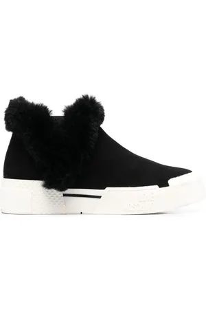 Moschino Stiefeletten mit Pelzbesatz