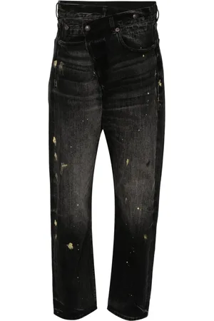R13 Halbhohe Straight-Leg-Jeans