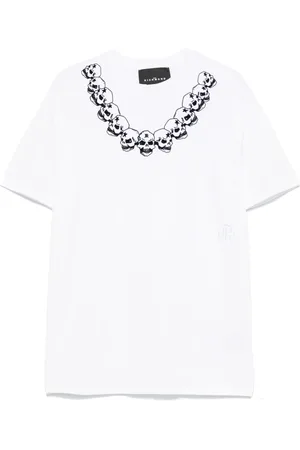 John Richmond T-Shirt mit beflocktem Totenkopf