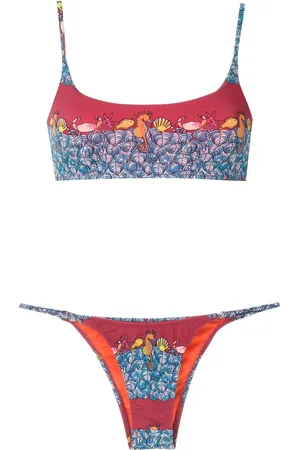 AMIR SLAMA Bikini mit Animal-Print