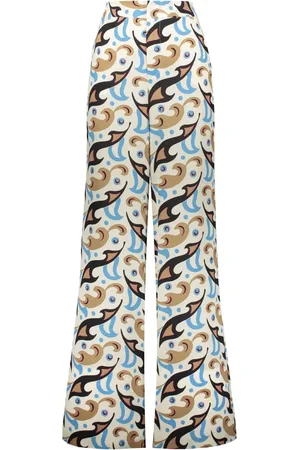 Etro Seidenpalazzohose mit abstraktem Print
