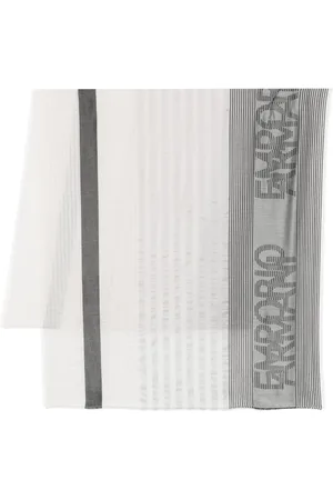 Emporio Armani Gestreifter Schal mit Jacquard-Logo