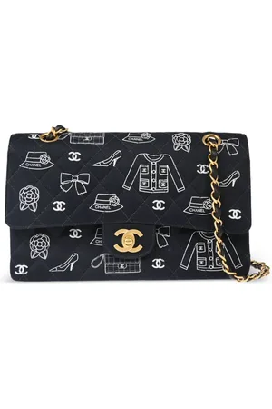 CHANEL 2002 pew-owned mittelgroße Schultertasche mit Klappdeckel