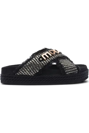 Mou Plateau-Sandalen mit ausgefransten Riemen