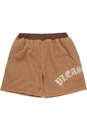 Pleasures Fleece-Shorts mit Logo-Stickerei