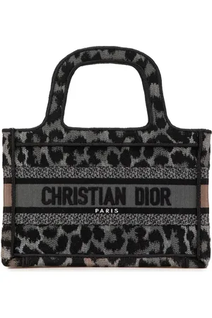 Dior 2021 mini Mizza Leopard Tote Bag aus Canvas mit Stickerei