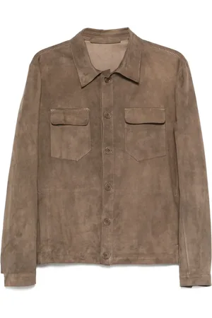 SALVATORE SANTORO Hemdjacke aus Wildleder