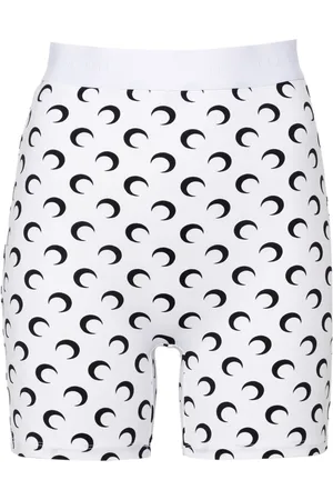 Marine Serre Kurze Jersey-Shorts mit Mond-Print