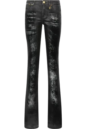 Roberto Cavalli Schlagjeans mit Glanzoptik