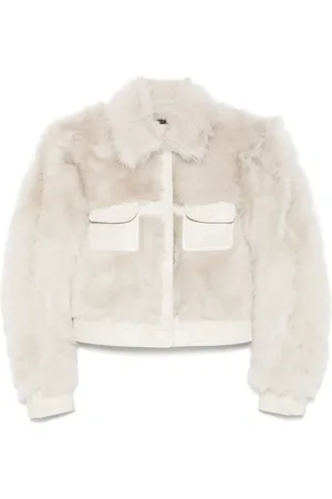 Tom Ford Shearling-Jacke mit Lederbesatz