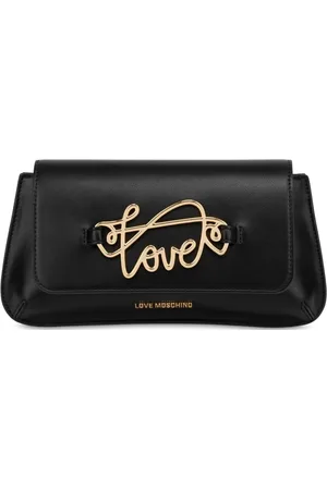 Moschino Clutch mit Logo-Schild